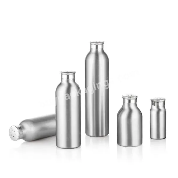 Oem Custom Natural Silver Aluminum Powder Shaker Bottle With Sifter Cap 50g-200g