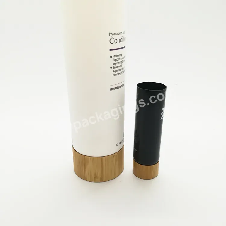 Oem Custom New Plastic Pe Cosmetic Tubes Package Empty Cosmetic Hand Cream Lotion Packaging Bottles With Bamboo Screw Lids Manufacturer/