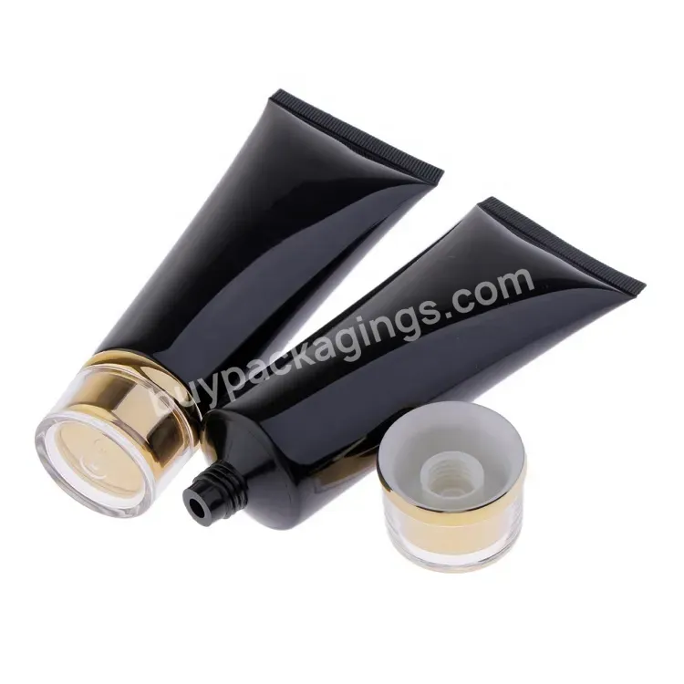 Oem Custom Plastic Pe Cosmetic Sun Screen Cream Tubes / Empty Black Cosmetic Hand Cream Lotion Packaging Bottles With Screw Lids Manufacturer/wholesale