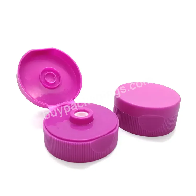 Oem Custom Pp 54mm Ribbed Skirt Hinged Flip Top Dispensing Cap With Silicone Valve 54 400 Flip Top Cap For Bottles