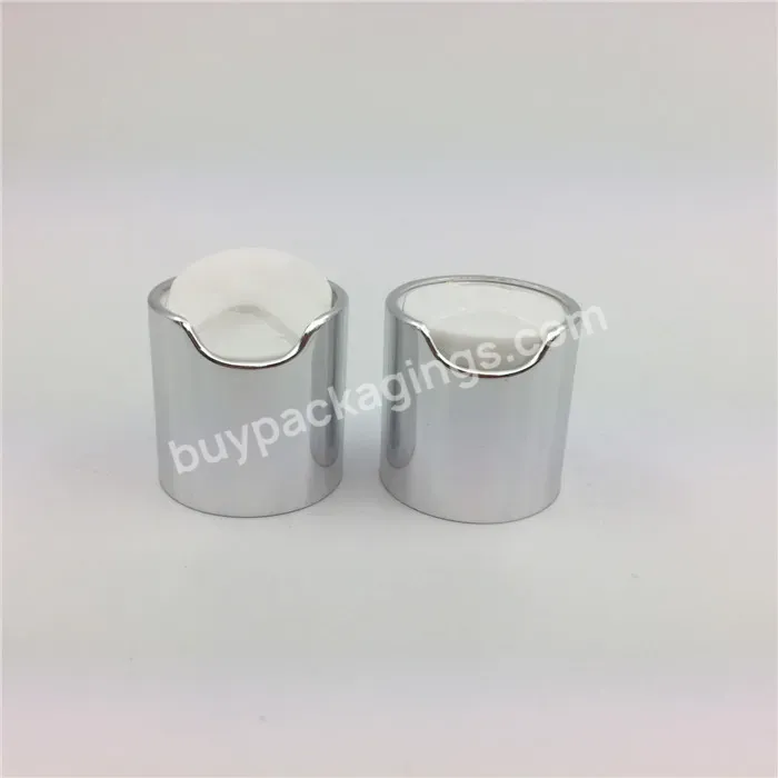 Oem Custom Press Cap Cosmetic Bottles 28/410 Purple Aluminum Plastic Disc Top Cap Manufacturer/wholesale