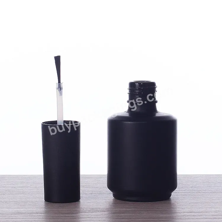 Oem Custom Private Label 7ml 10ml 15ml Black White Color Empty Uv Gel Cosmetic Glass Bottle Nail Polish Glass Bottle