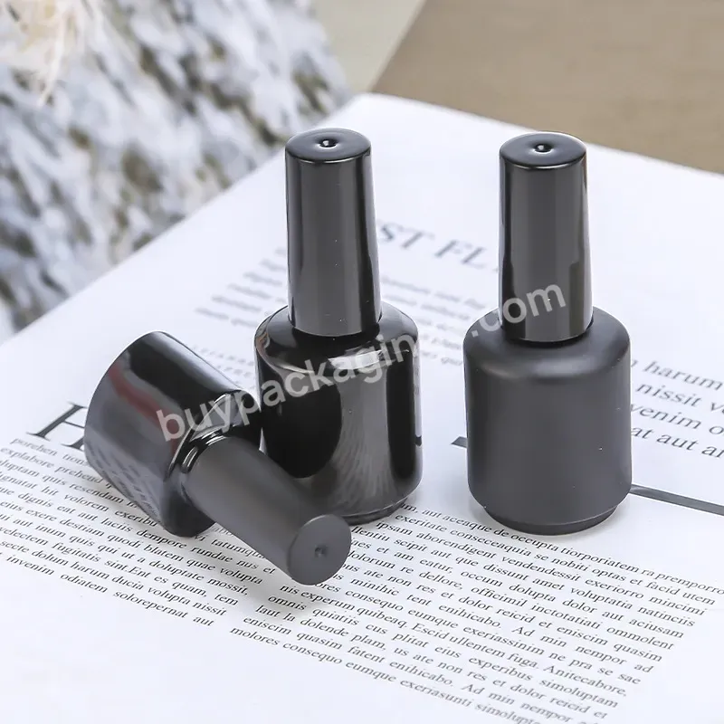 Oem Custom Private Label 7ml 10ml 15ml Black White Color Empty Uv Gel Cosmetic Glass Bottle Nail Polish Glass Bottle