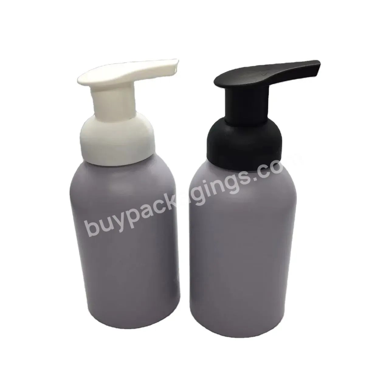 Oem Custom Recycle Aluminum Boston Foam Bottle 300ml With Matte Soap Pump