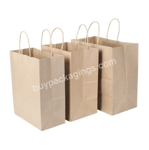 Oem Custom Recycle Eco-friendly Brown Paper Bags With Reinforced Twisted Handles Manufacturer/wholesale