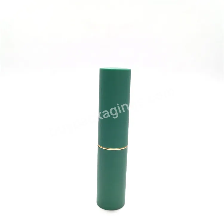 Oem Custom Round Shape Custom Dark Green Lipstick Tube Empty Lipstick Container Aluminum Lip Balm Tube For Cosmetic Packaging