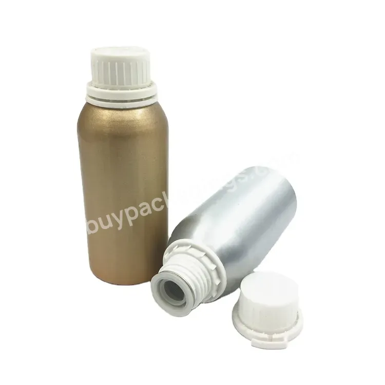 Oem Custom Strong Quality 50-1250ml Empty Round Silver Aluminum Essential Oil Bottle With Tamper Evident Lid Manufacturer/wholesale