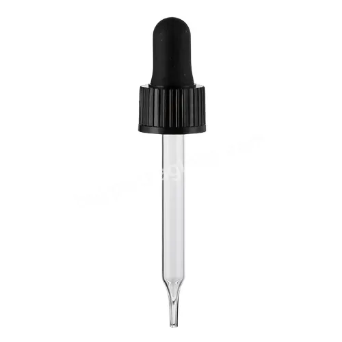 Oem Custom Wholesale Black 18mm Silicone Teat Dropper Cap With Glass Pipette For Glass Bottle Manufacturer/wholesale