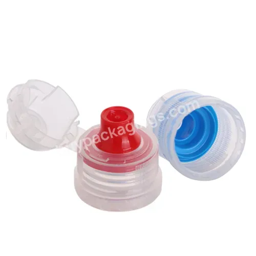 Oem Custom Wholesale Blue Red 28mm Pp Flip Sport Water Bottle Cap With Safety Ring For Drinking Bottle Manufacturer/wholesale