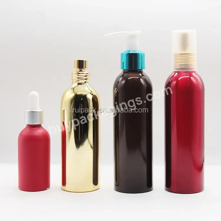 Oem Custom Wholesales 30ml/50ml/100ml/120ml/150ml/200ml Cosmetic Aluminum Spray Bottle Gold
