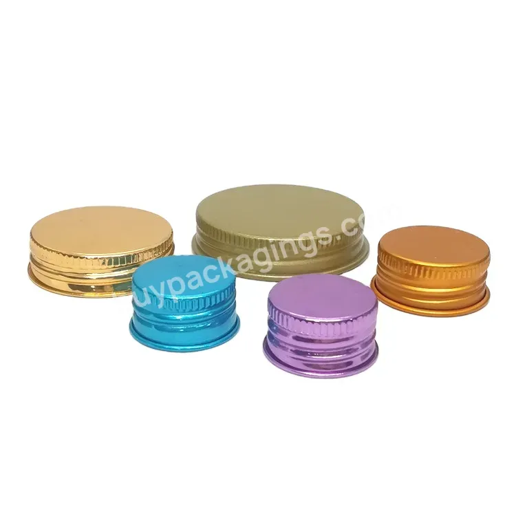 Oem Customer Color Blue Purple 28/410 Silver Aluminum Screw Cap For Bottle Metal Bottle Stopper