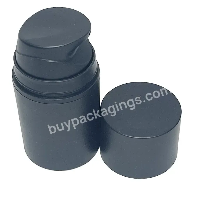 Oem Customer Logo 50ml Pp Airless Pump Bottle Black Matte