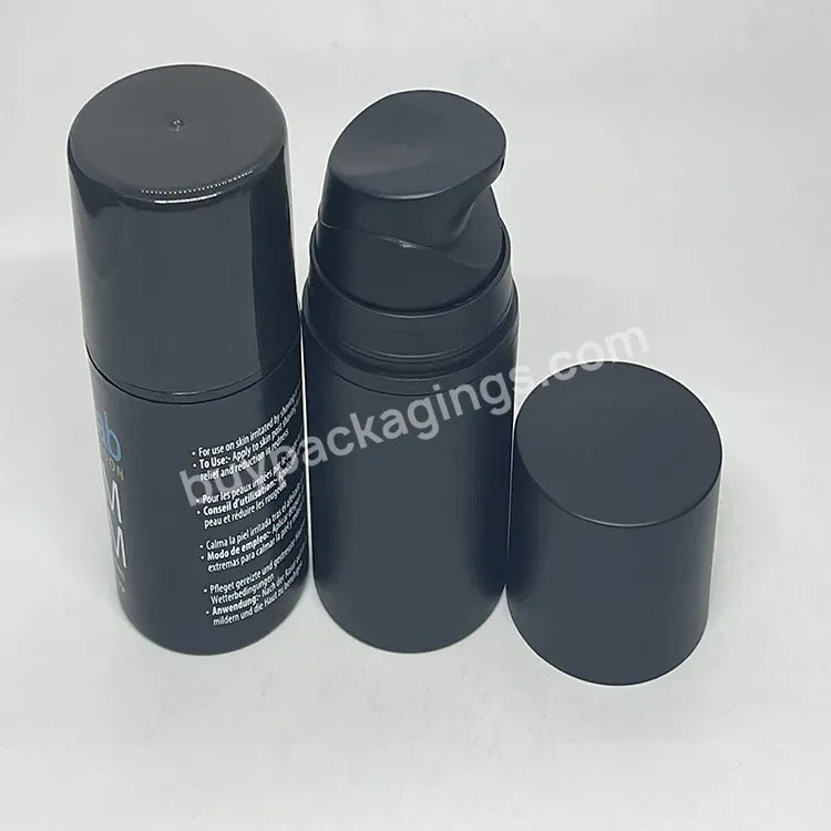 Oem Customer Logo 50ml Pp Airless Pump Bottle Black Matte