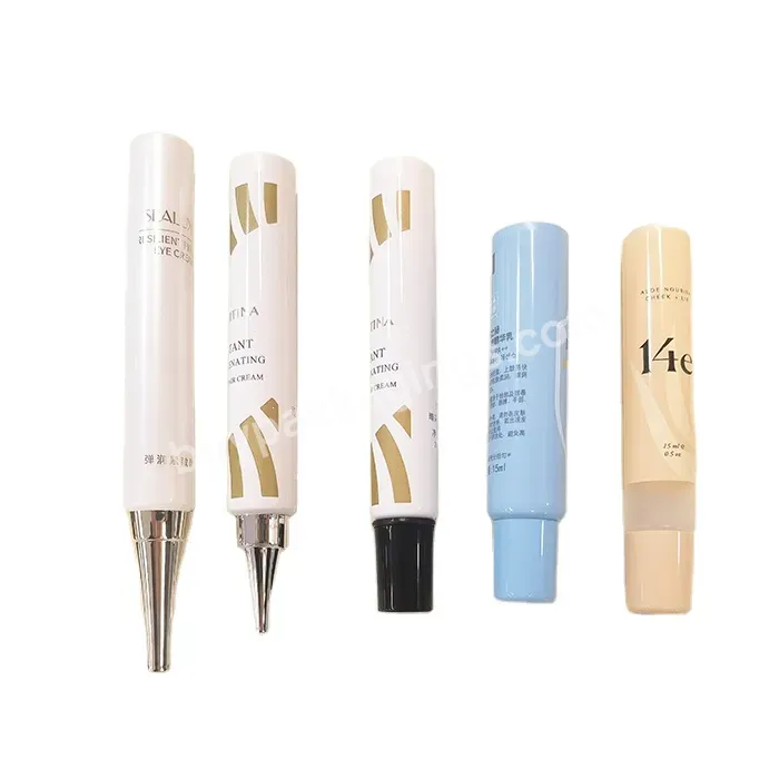 Oem Customizable 15ml 0.5oz Squeezer Soft Plastic Long Nozzle Eye Serum Cream Tube Packaging Cosmetic Cream Tubes