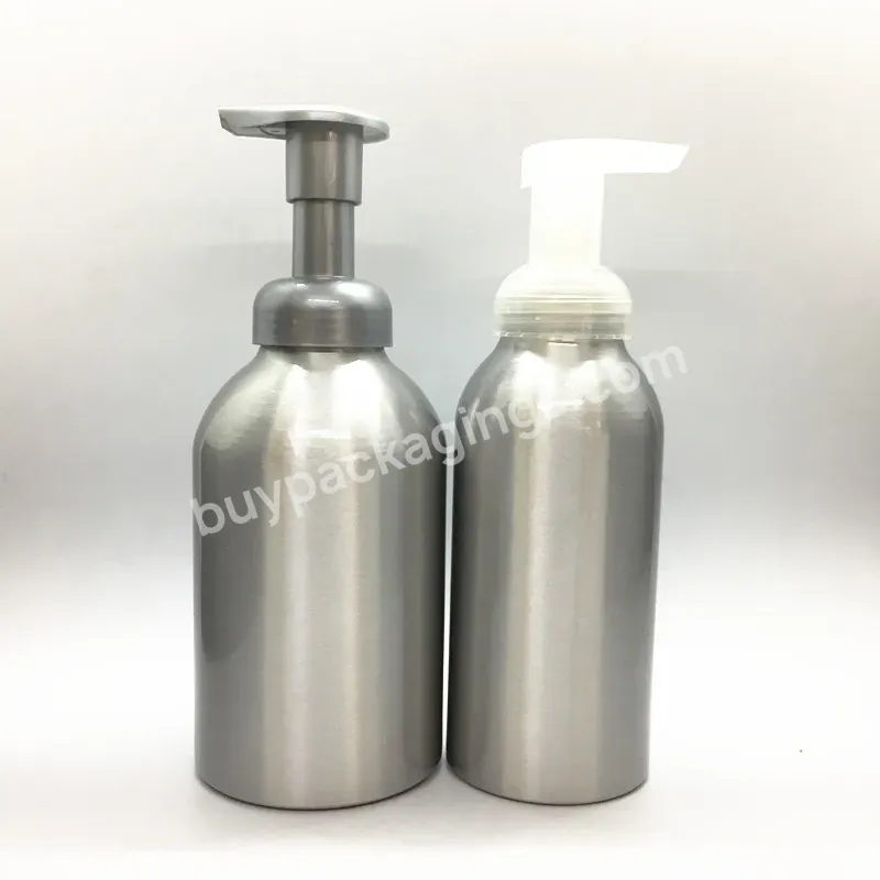 Oem Customizable 500ml Foaming Pump Bottles Soap Aluminum Bottle With Foam Dispenser For Face Hand Cleanser Liquid Bottle