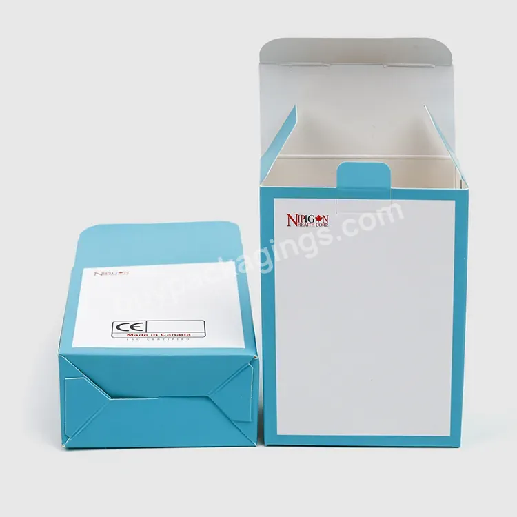Oem Customized Blue Color Printing Art Paper Material Regular Paper Box