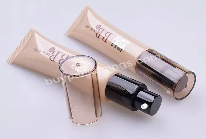 Oem Customized Plastic Tubes Cosmetic Foundation Bb Hand Cream Airless Pump Tube Skin Care Serum Tube Packaging