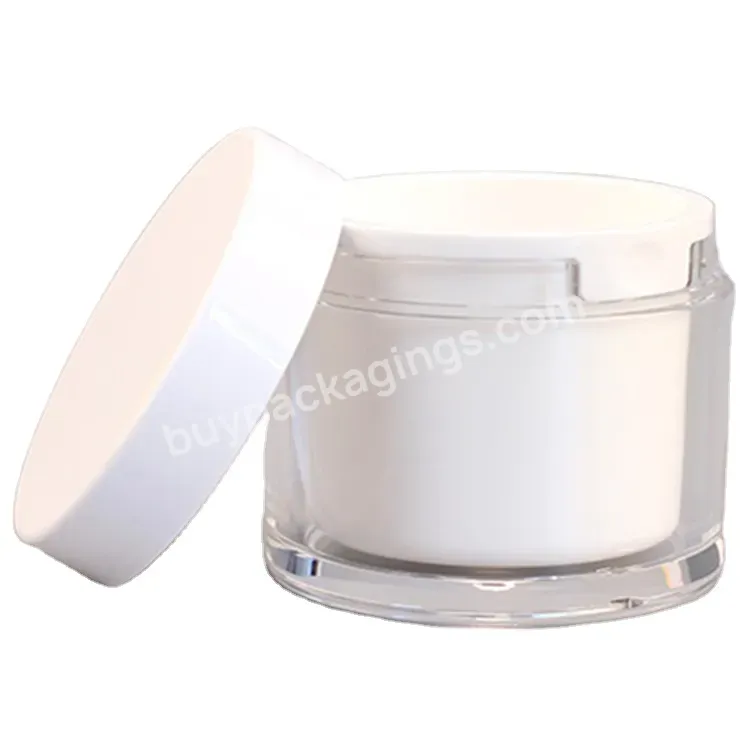 Oem Eco Friendly 100g Cosmetic Packaging Cream Jar With Replaceable Inner Jar Reusable Acrylic Jar