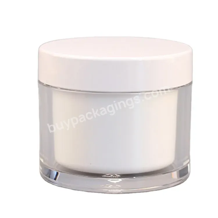 Oem Eco Friendly 100g Cosmetic Packaging Cream Jar With Replaceable Inner Jar Reusable Acrylic Jar