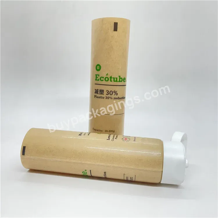 Oem Eco-friendly Biodegradable Tube Packaging For Cosmetic Cream Paper Tube With Flip Lid