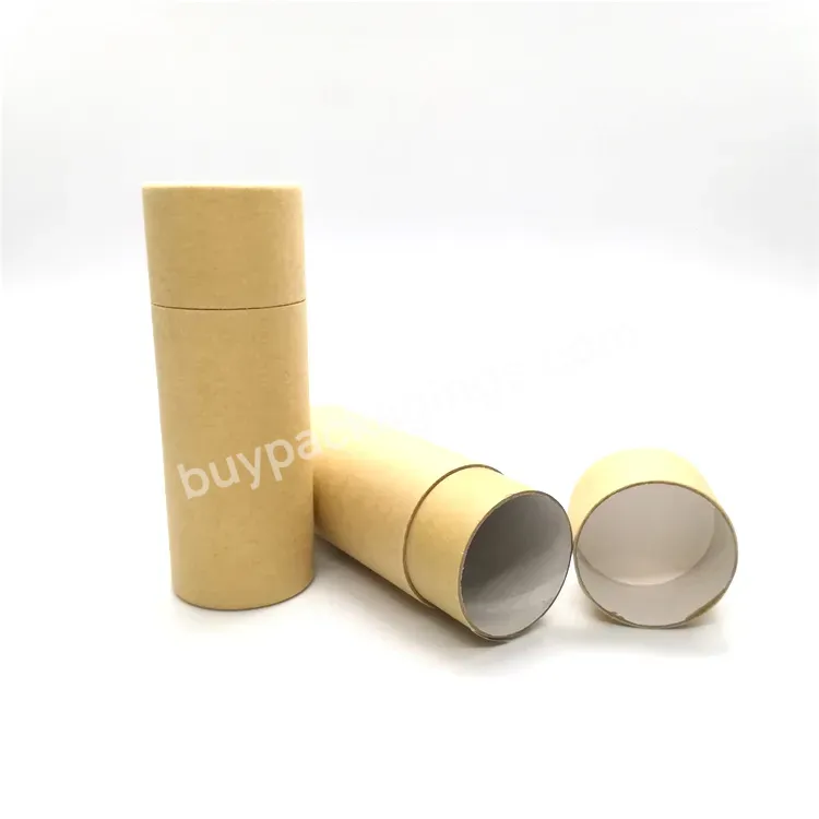 Oem Eco Friendly Kraft Paper Cardboard Push Up Paper Tube For Lipstick Lip Balm Deodorant Tube Wholesale