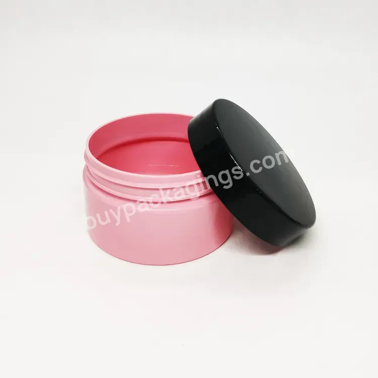 Oem Empty 100ml Plastic Pet Cosmetic Jar Packages 68mm Wide Mouth Cream Bottle Pink Color Skin Care Cream Container