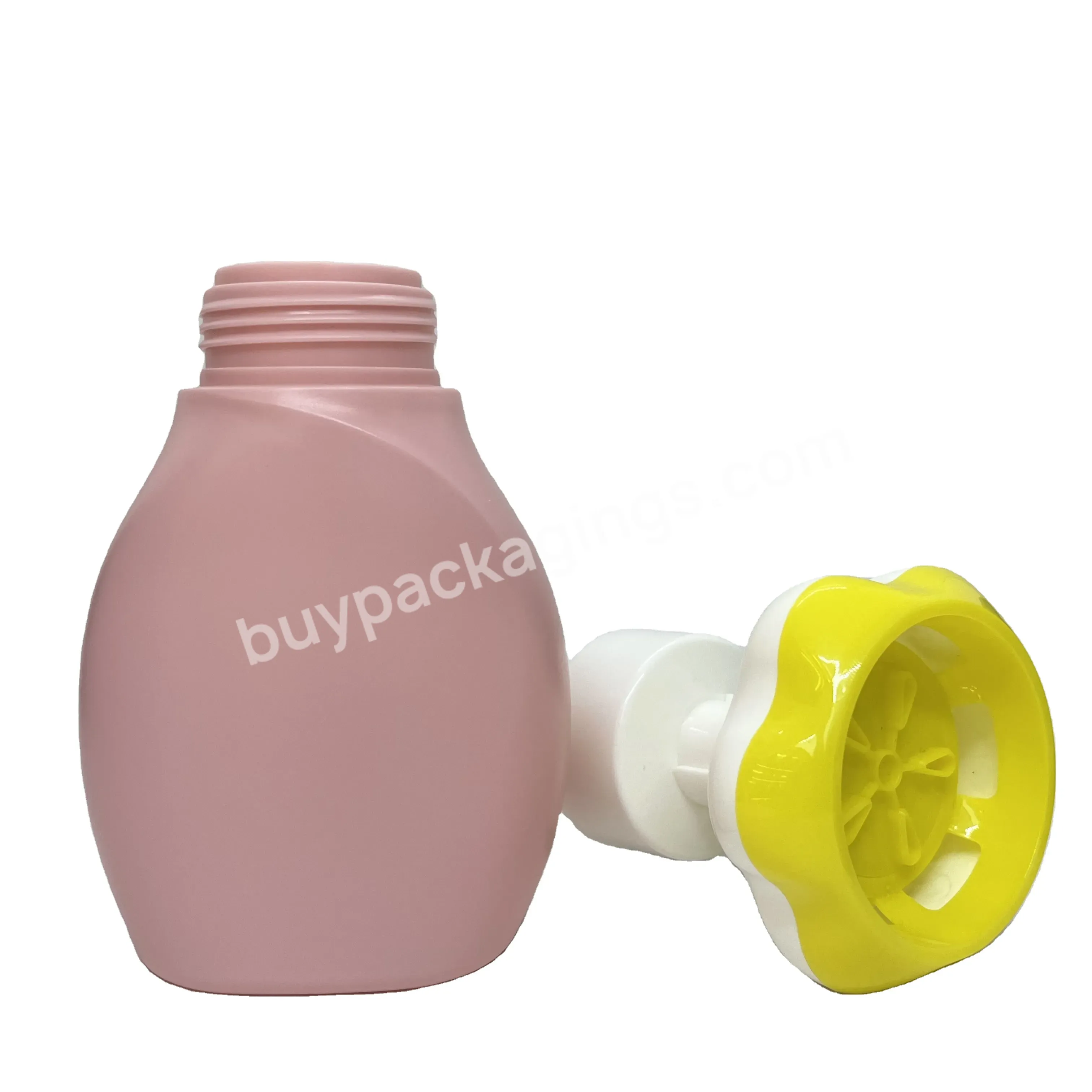 Oem Empty 200ml 250ml Hdpe Facial Cleanser Bottle Soap Foam Pump Bottle Dispenser With Flower Shaped Foaming Pump