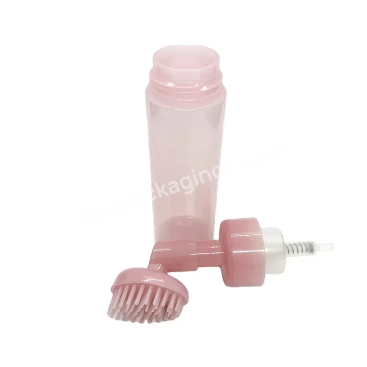 Oem Empty 43mm Pet 120ml 150ml Plastic Foam Pump Clear Bottle With Silicone Brush