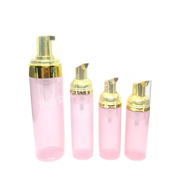 Oem Empty 50ml 100ml 150ml Pink Cosmetic Facial Lash Cleanser Wash Cream Plastic Liquid Soap Remover Foam Pump Foam Bottle