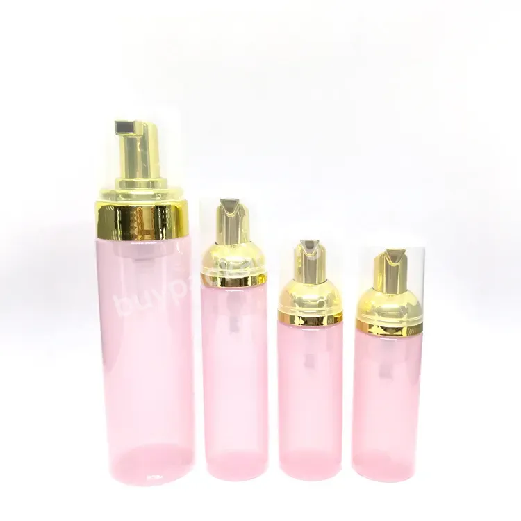 Oem Empty 50ml 100ml 150ml Pink Cosmetic Facial Lash Cleanser Wash Cream Plastic Liquid Soap Remover Foam Pump Foam Bottle