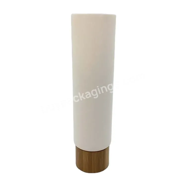 Oem Empty Cosmetic Tubes Pe Pcr/sugarcane Face Wash Packaging Tube With Bamboo Lid