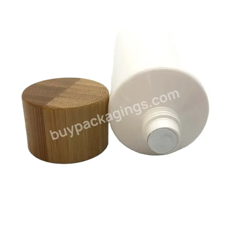 Oem Empty Cosmetic Tubes Pe Pcr/sugarcane Face Wash Packaging Tube With Bamboo Lid