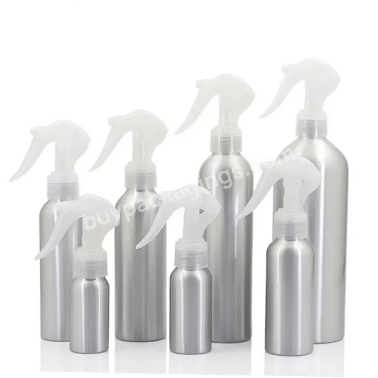 Oem Empty Metal Packaging Brushed Glossy Silver Colors 150ml Aluminum Spray Trigger Bottle Aluminum