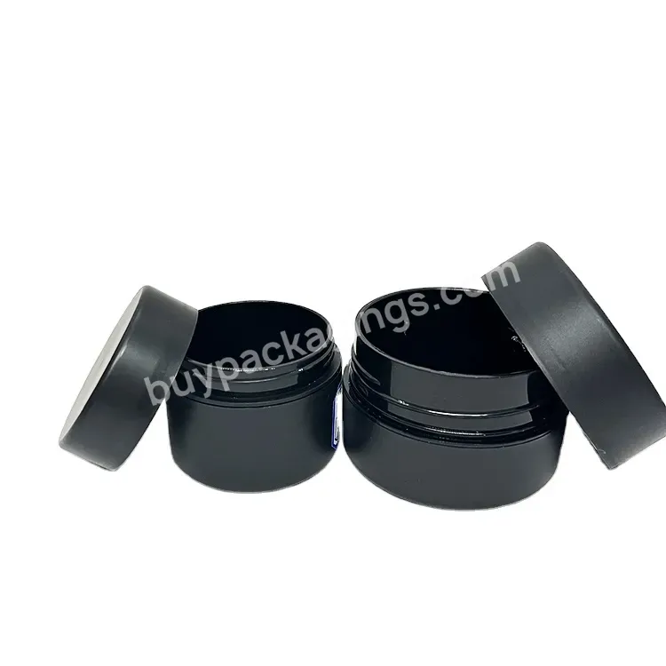 Oem Empty Plastic 50ml 100ml Frosted Matte Black Mask Cream Jars Bottle Package / Cosmetic Body Scrub Skin Care Cream Containers