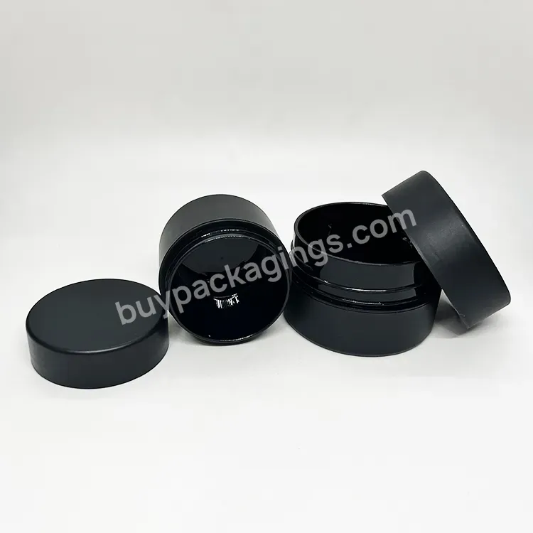 Oem Empty Plastic 50ml 100ml Frosted Matte Black Mask Cream Jars Bottle Package / Cosmetic Body Scrub Skin Care Cream Containers