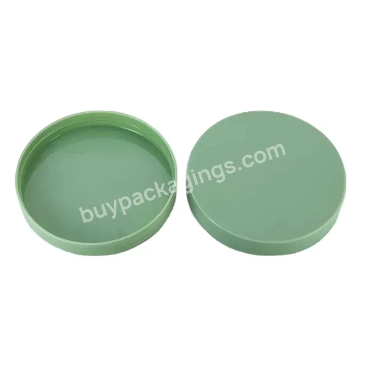 Oem Empty Plastic Cosmetic Cream Jar Screw Lid 68mm 89mm Plastic Pp Flat Screw Cap With Ps Liner