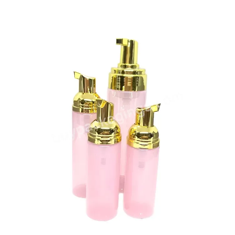 Oem Empty Plastic Foam Pump Bottle 50ml 60ml 100ml 150ml 200ml Pink Pet Facial Cleanser Mousse Foaming Pump Bottle