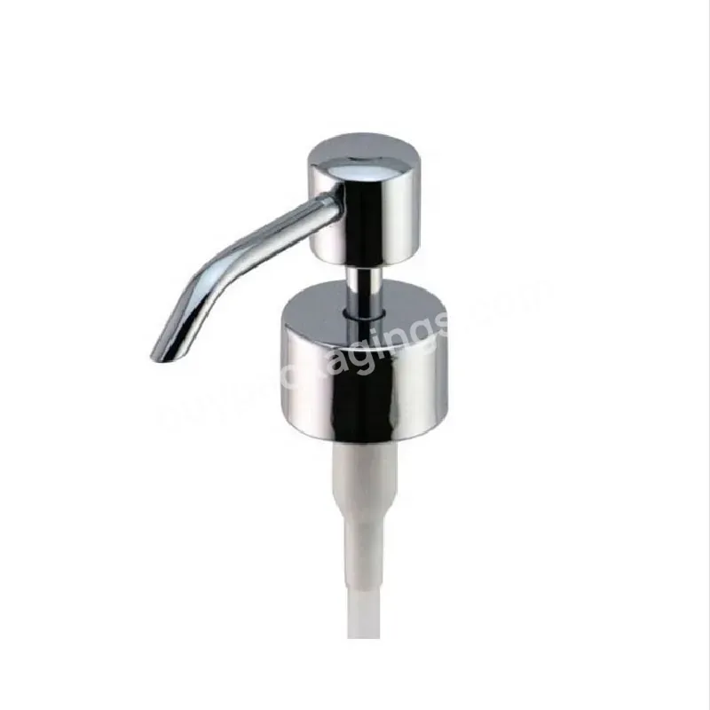 Oem Factory 24/410 28/400 Metal Brass Shiny Glossy Silver Liquid Lotion Shampoo Pump Dispenser With Long Nozzle