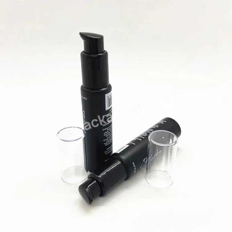 Oem Factory Black Cosmetic Packaging Plastic Soft Sunscreen Lotion Pe Tube With Airless Pump