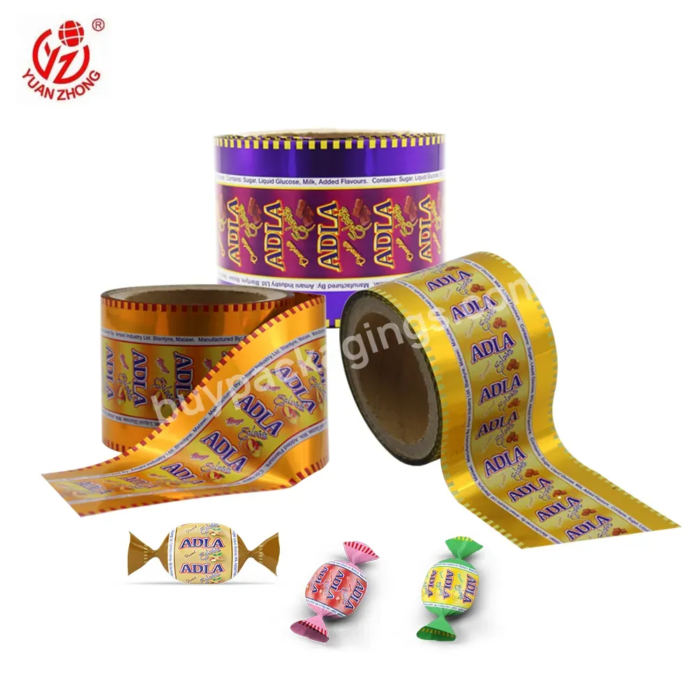 Oem Factory Custom Print Transparent Or Metallized Chocolate Packaging Wrap Pet Twist Plastic Film Food Packaging Film