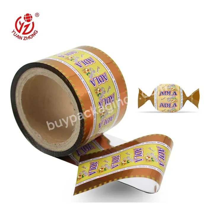 Oem Factory Custom Print Transparent Or Metallized Chocolate Packaging Wrap Pet Twist Plastic Film Food Packaging Film