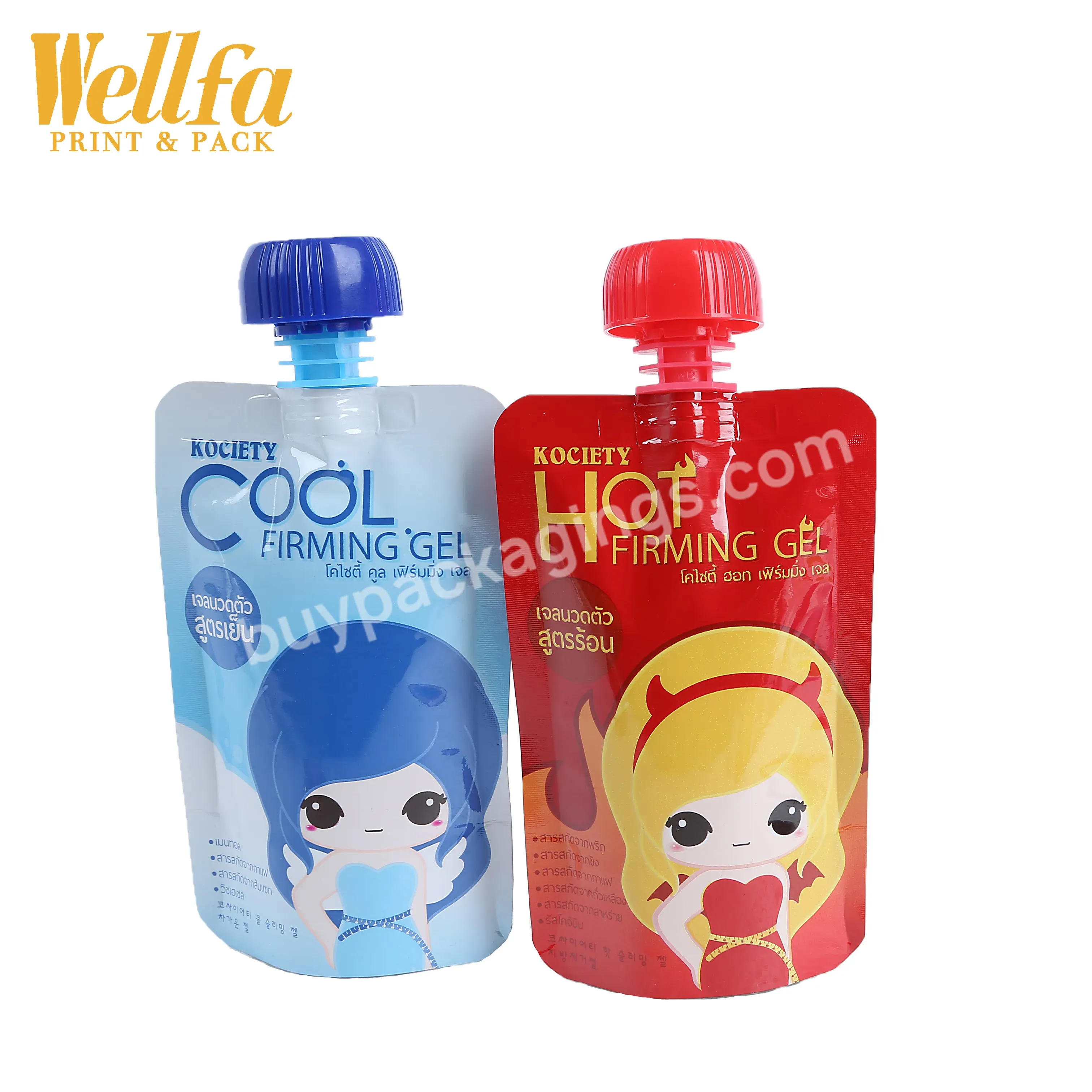 Oem Factory Custom Printed Film Pouch Plastic Packaging Stand Up Pouch With Spout For Jelly Or Puree