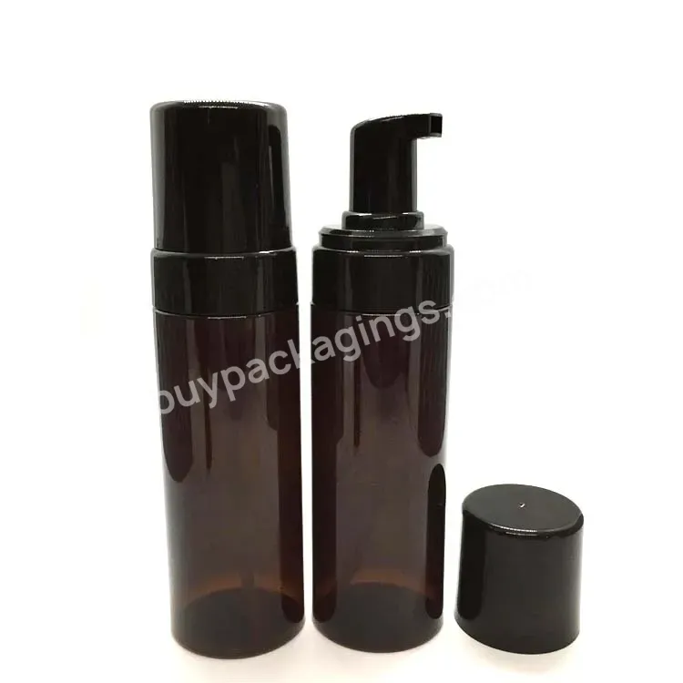 Oem Factory Customized Color Amber Pet Foam Bottle 150ml With Black Foam Pump For Hand Soap