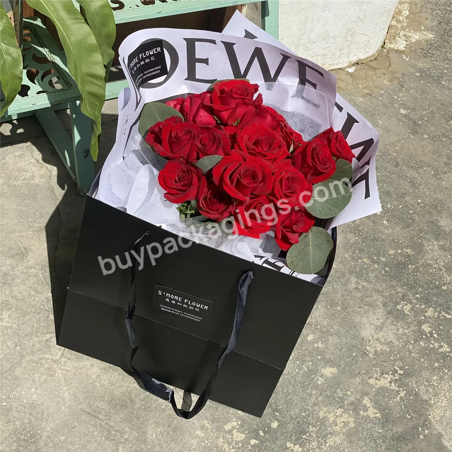Oem Factory Customized Pink Flowers High Load Bearing 140gsm Pp Quilted Fabric Tote Bag Portable Reusable Bag For Shopping