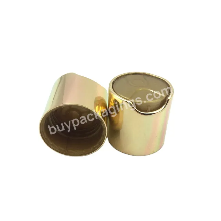 Oem Factory Good Quality Supplier Alumina Twist Top Cap Top Button Plastic Bottle Cap Shampoo Disc Top Cap Gold