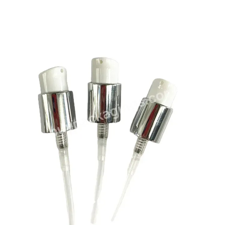 Oem Factory High Neck 18-415 Cream Pump Silver Aluminum Collar Treatment Pump For Cosmetic Serum Manufacturer/wholesale