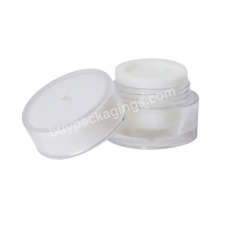 Oem Factory Wholesale Popular Classic Transparent Cylinder Round Acrylic Cosmetic Cream Jar 5ml 10ml 15ml 30ml 50ml Logo