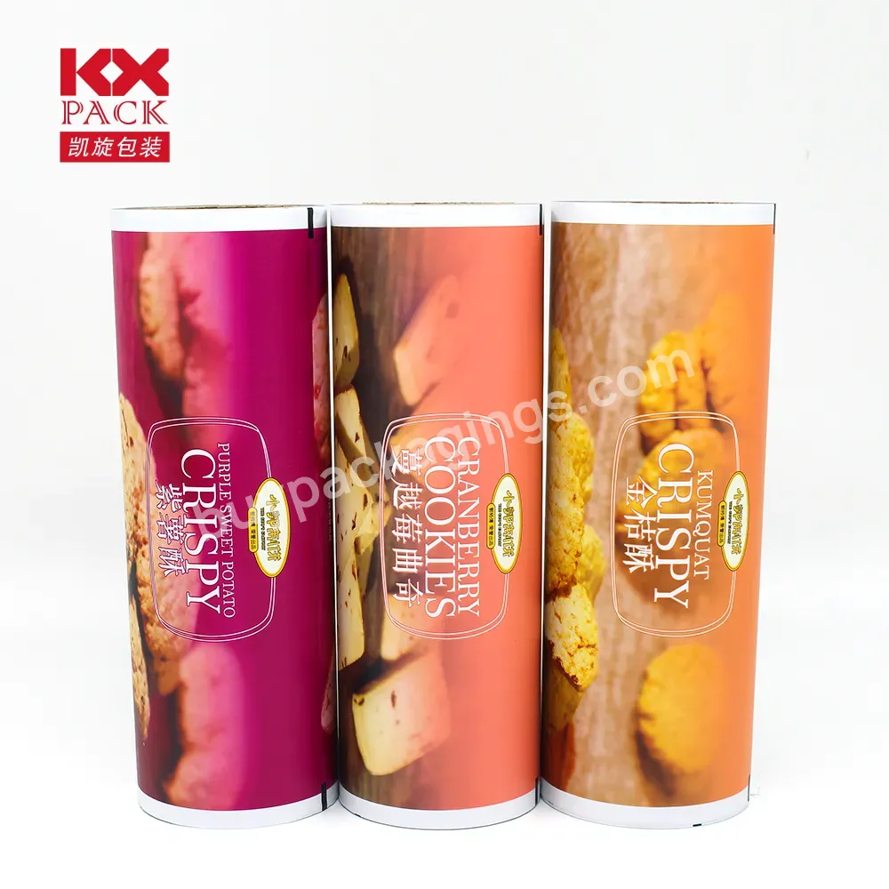 Oem Flexible Food Packaging Roll Stock Film Sachet Pack For Cookies Chips Printing Laminated Plastic Snack Packaging Roll Film