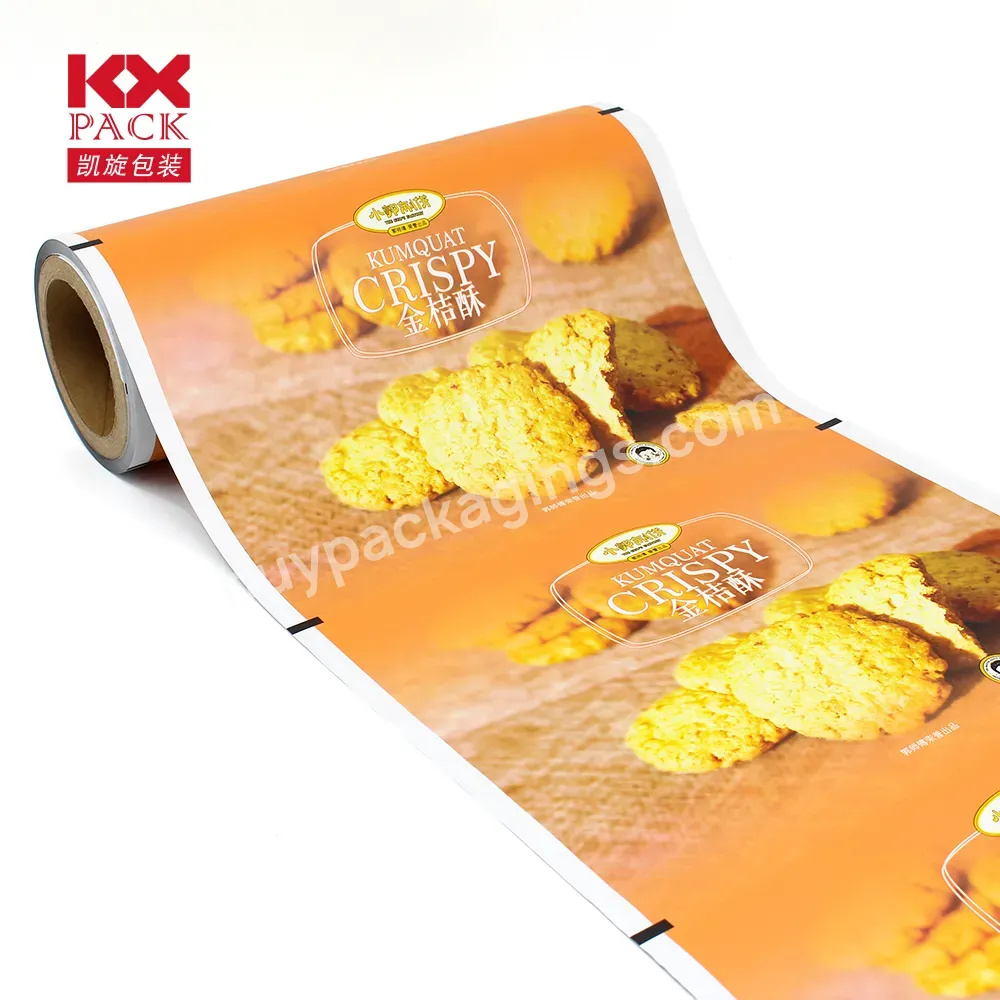 Oem Flexible Food Packaging Roll Stock Film Sachet Pack For Cookies Chips Printing Laminated Plastic Snack Packaging Roll Film