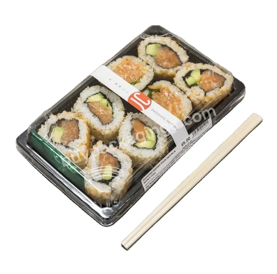 Oem Food Grade Sushi Tray Different Shape Transparent Cover Plastic Sushi Packaging Box Take-out Sushi Bento Box Disposable